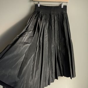 Vintage Black Handmade 50s Nylon Midi Circle Skirt